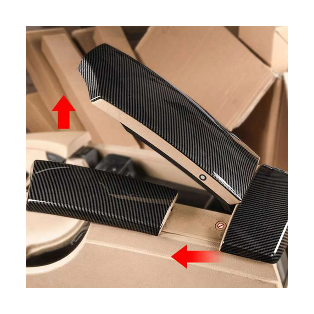 

Car Carbon Fiber Center Console Armrest Box Panel Cover Trim Stickers For-BMW 5 Series 520I 525Li E60 05-10 LHD