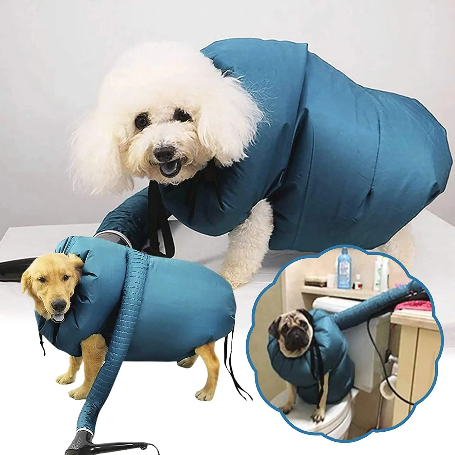 Dogs Hair Dryer Folding Blow Bag Pet Fast Drying Bags Grooming Bag Portable Dog Cleaning Accessories Efficient Dry Kit 3 Sizes