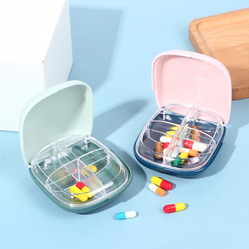 

Pill Case Good Sealing Capacity Moisture-proof 4 Gird Drug Capsule ABS Storage Box Pill Cases Medicine Box Tablet Holder