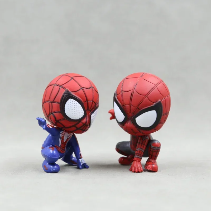 Фото Коллекционные фигурки Marvel Spiderman: милые аниме-персонажи, модели героев Marvel, куклы для детей, настольные мультяшные фигурки, подарок на день рождения №1