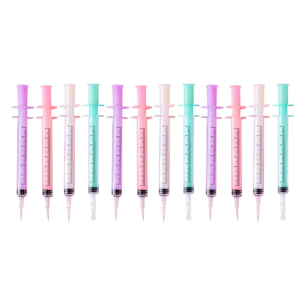 

12 шт. гелевые ручки с тонким наконечником, игла, шариковый шприц для письма, школьные принадлежности, цветные маркеры для студентов