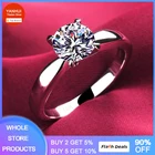 Женское серебряное кольцо с фианитом, 8 мм, 2 карата