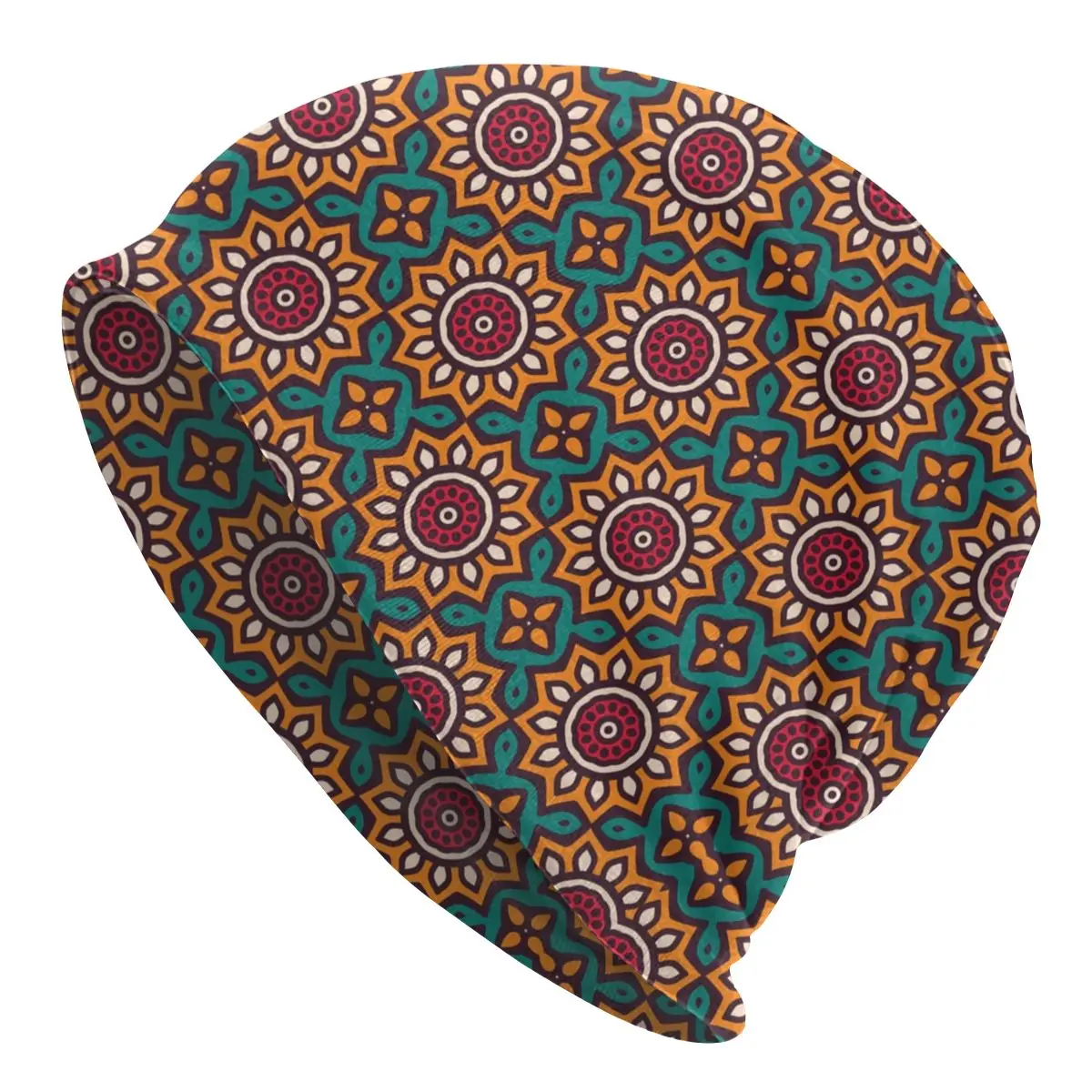 

Luxury Ornamental Mandala Beanies Caps Men Women Hip Hop Winter Warm Knitted Hat Adult Bohochic Geometric Floral Art Bonnet Hats