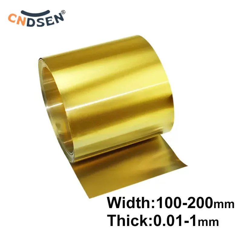 

0.5/1Meter Thickness 0.01mm-1mm H62 Brass Metal Thin Sheet Foil Plate Width 100mm/200mm