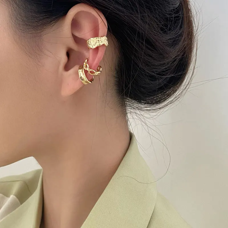 

3PCS Fashion Cross Clip Earrings for Women Girls Cute Ear Cartilage Cuff Without Piercing Jewerly Earring Set Men Brincos Gifts