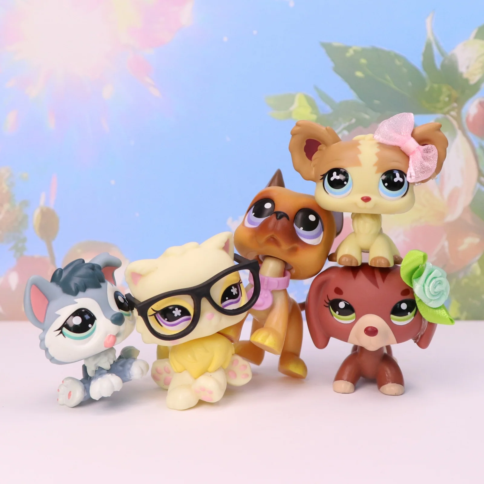 Фото Набор из 5 фигурок Minilpsshop: игрушки-бобблхеды (чихуахуа, персидская кошка, такса, хаски, щенок, грейт-дэн) – подарки и коллекционные предметы для LPS №3