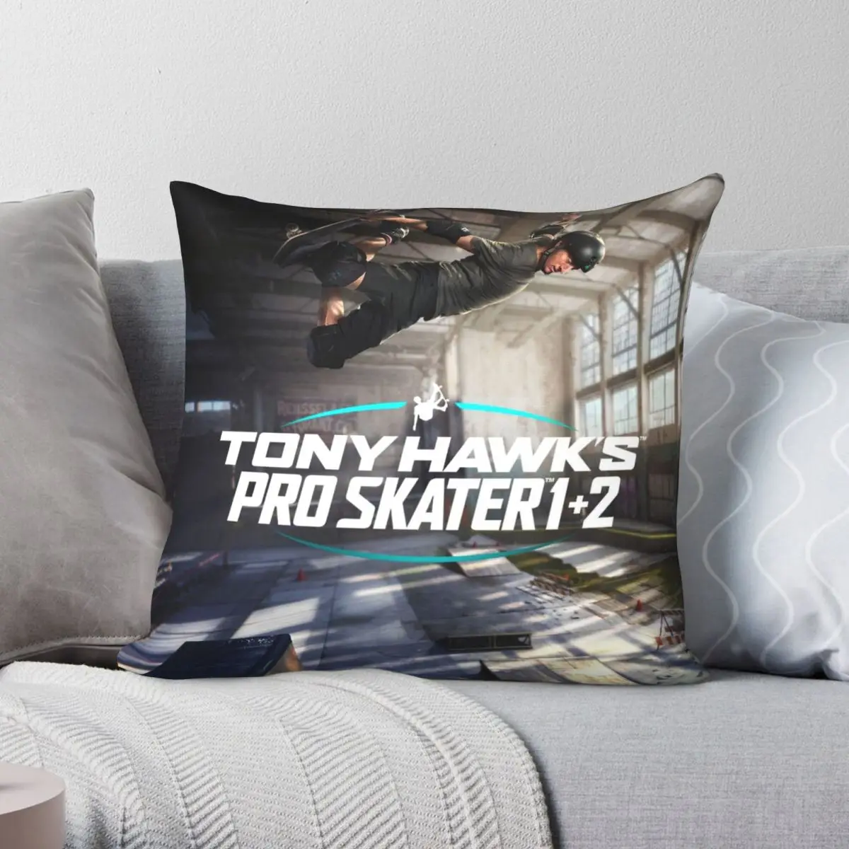 

Квадратная наволочка Tony Hawks Pro фигуристки из полиэстера и льна с бархатным узором на молнии декоративный чехол для диванной подушки 45x45