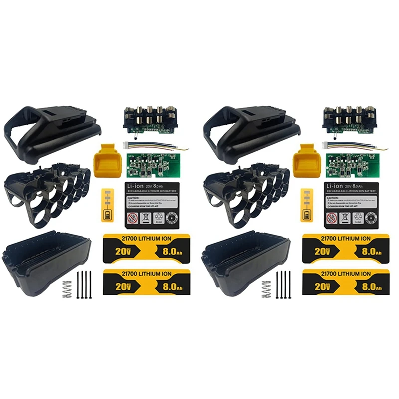 

Top Deals 2Pcs 10X21700 DCB200 Li-Ion Battery Plastic Case PCB Charging Protection Circuit Board For Dewalt 18V 20V With Sticker
