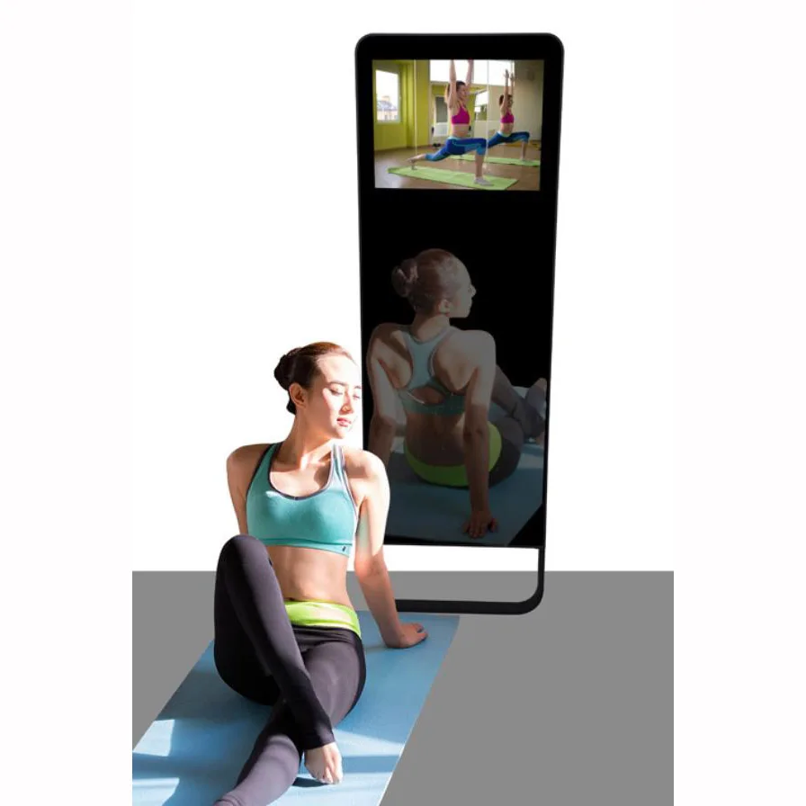 

Virtual intelligent GYM mirror 32" 43" inch TFT LCD touchscreen Android display player interactive Fitness Mirror with camera