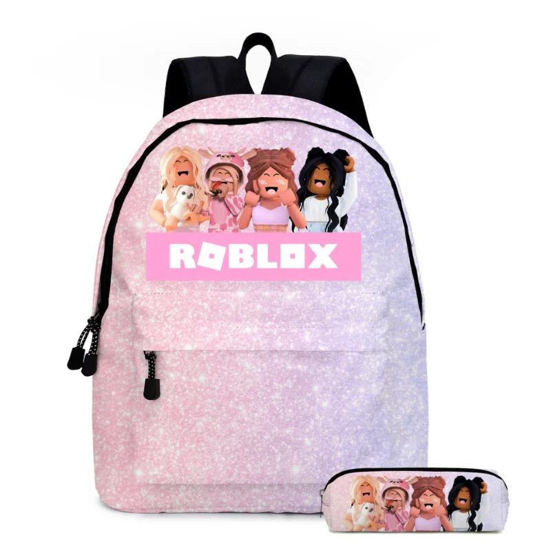 

Two-piece Set of New Products New Cartoon Game Roblox Primary and Secondary School Students School Bag Pencil Bag Children's