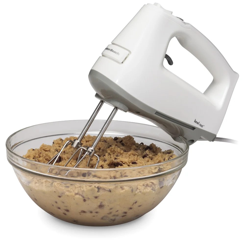 

Hamilton Beach Hand Mixer, DC Motor, Slow Start Technology, 3 Speeds, White, 62661