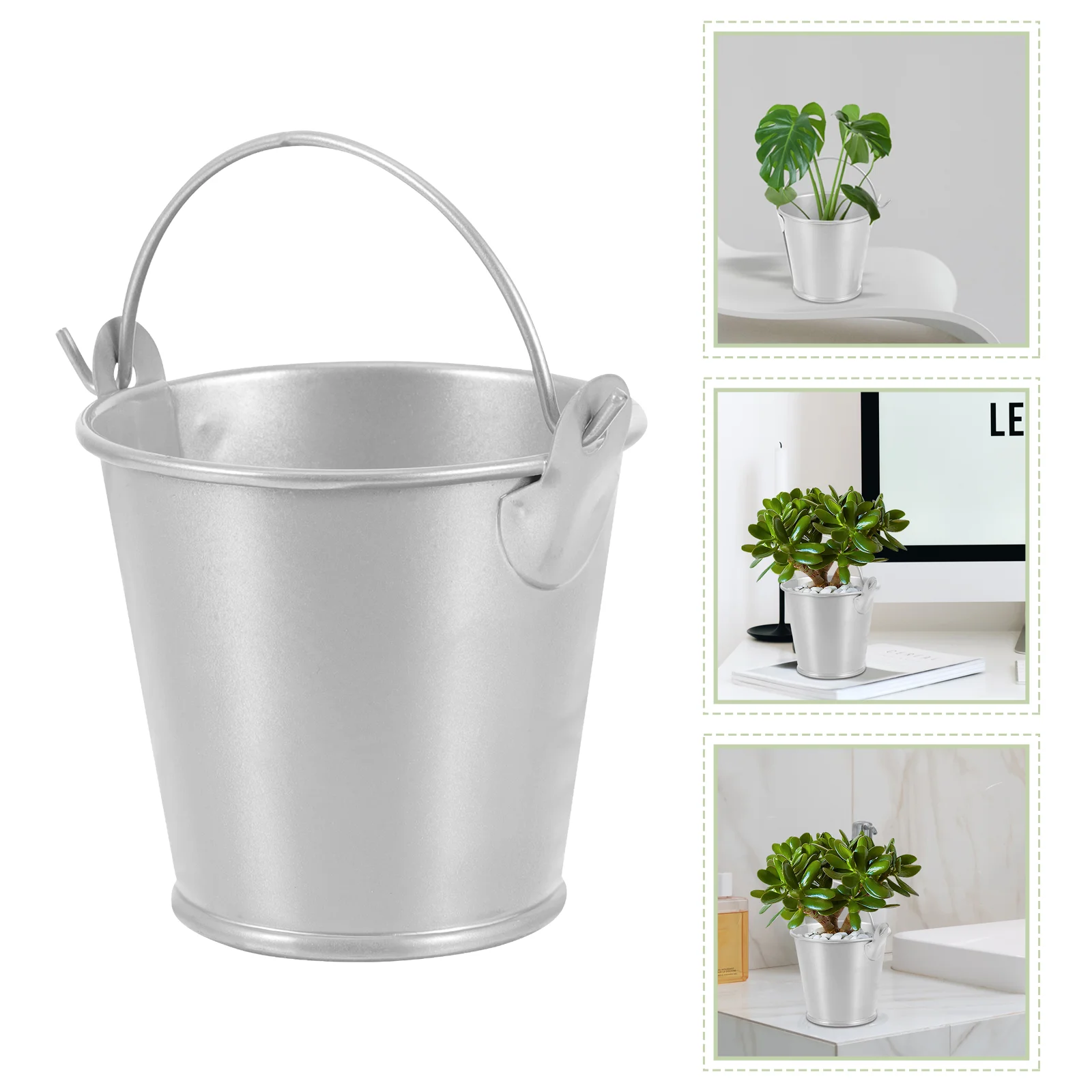 

Flower Container Planter Outdoor Flower Buckets Handles Small Flower Pot Small Bucket Gardening Flower Pot Mini Vase