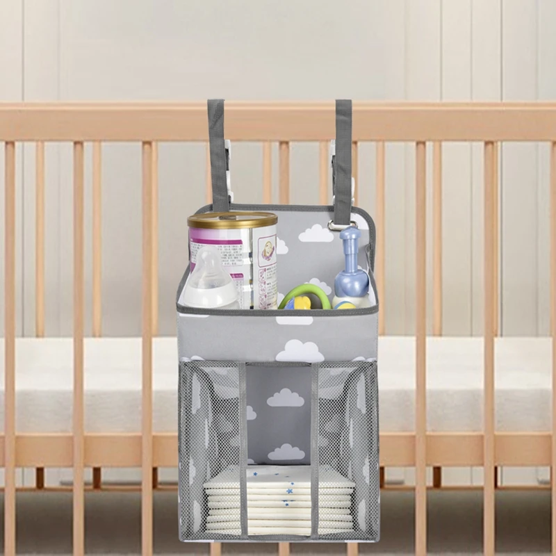 

Baby Diaper Organizers Crib Hanging Nappy Storage Bags Bed Organizer Bag Infant Baby Multifunction Bed Accessories Organizer