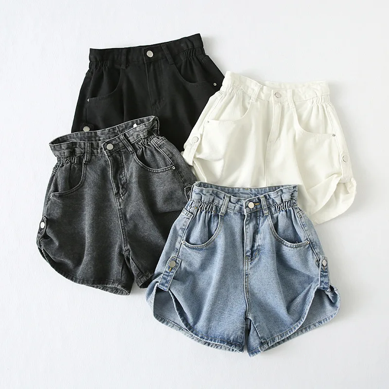 

Шорты GOPLUS женские джинсовые в Корейском стиле, белые с завышенной талией, для девушек, C60258, на лето