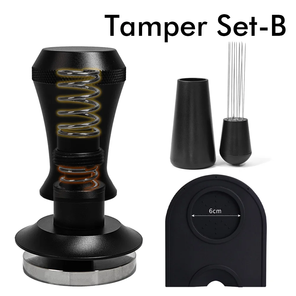 

Двойной пружинный тампер для кофе с ковриком