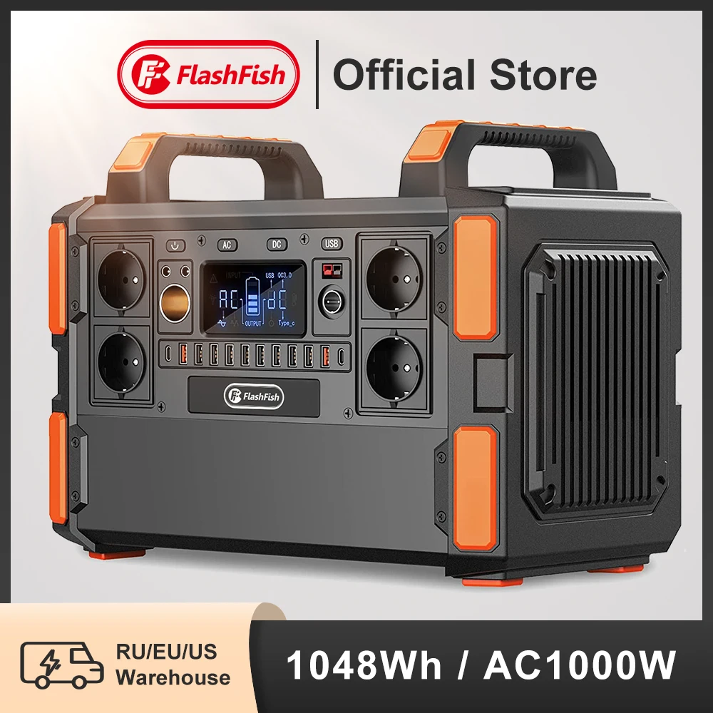 

Аккумулятор FF Flashfish Lifepo4 LFP 1000 Вт, портативная солнечная электростанция, солнечный генератор, источник питания на выходе 110-240 В переменного т...