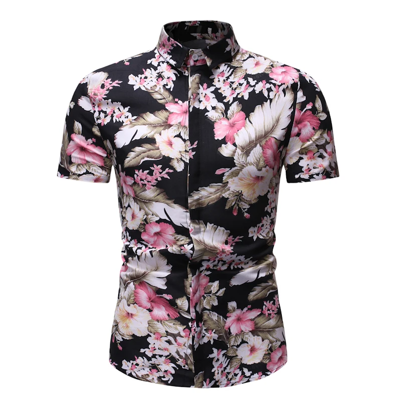 

Fashion Short Sleeve Hawaiian Shirt Men Camisa Masculina 2022 Brand Slim Summer Beach Shirts Mens Party Vacation Casual Shirts