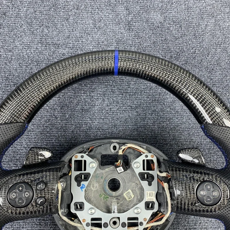 Фото Для MINI Cooper S R56 R58 R57 R61 R59 JCW руль из углеродного волокна перфорированная кожа на заказ №3