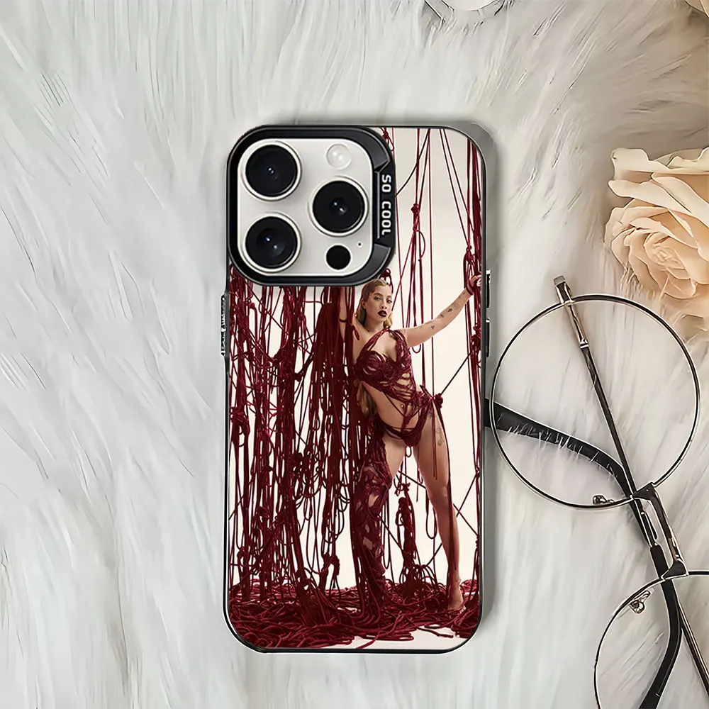 Singer Kiana Ledé Cut Ties For iPhone 11 12 13 14 15 16 Pro Max Plus Black White Shockproof Cover Laser IMD Phone Case