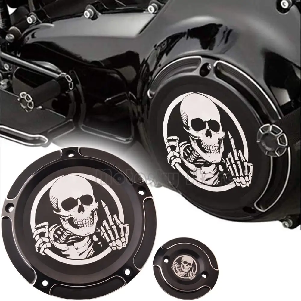 

Motorcycle Parts Skull 5-Hole Edge Cut Derby Cover and Timing Covers For Touring Street glide Road King Harley FLH/T 2017 2018