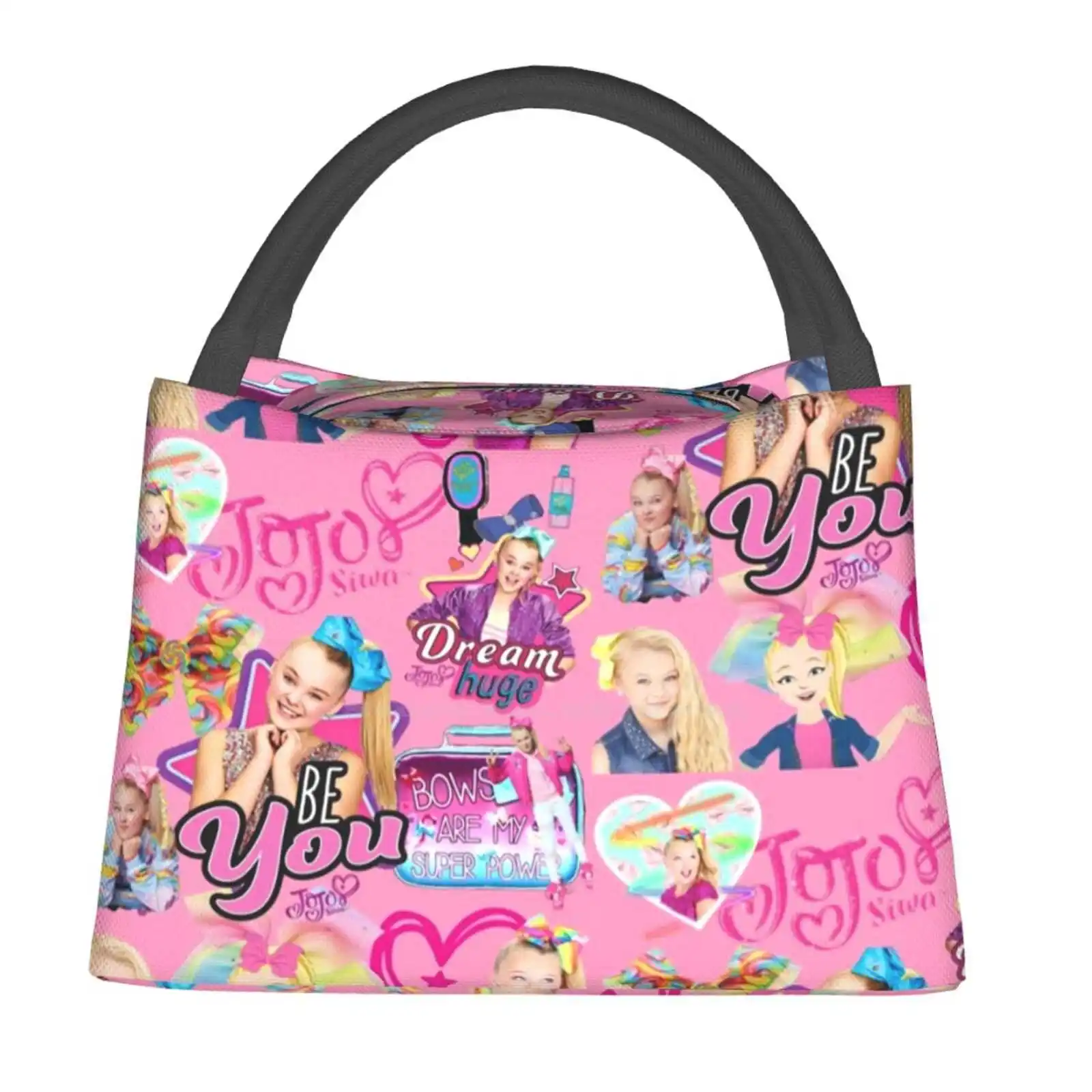 

Изоляционная сумка Jojo Siwa для коллажей, Термосумка для хранения еды Jojo Siwa для девушек, розовая, розовая, с бантом, Радужная, красочная