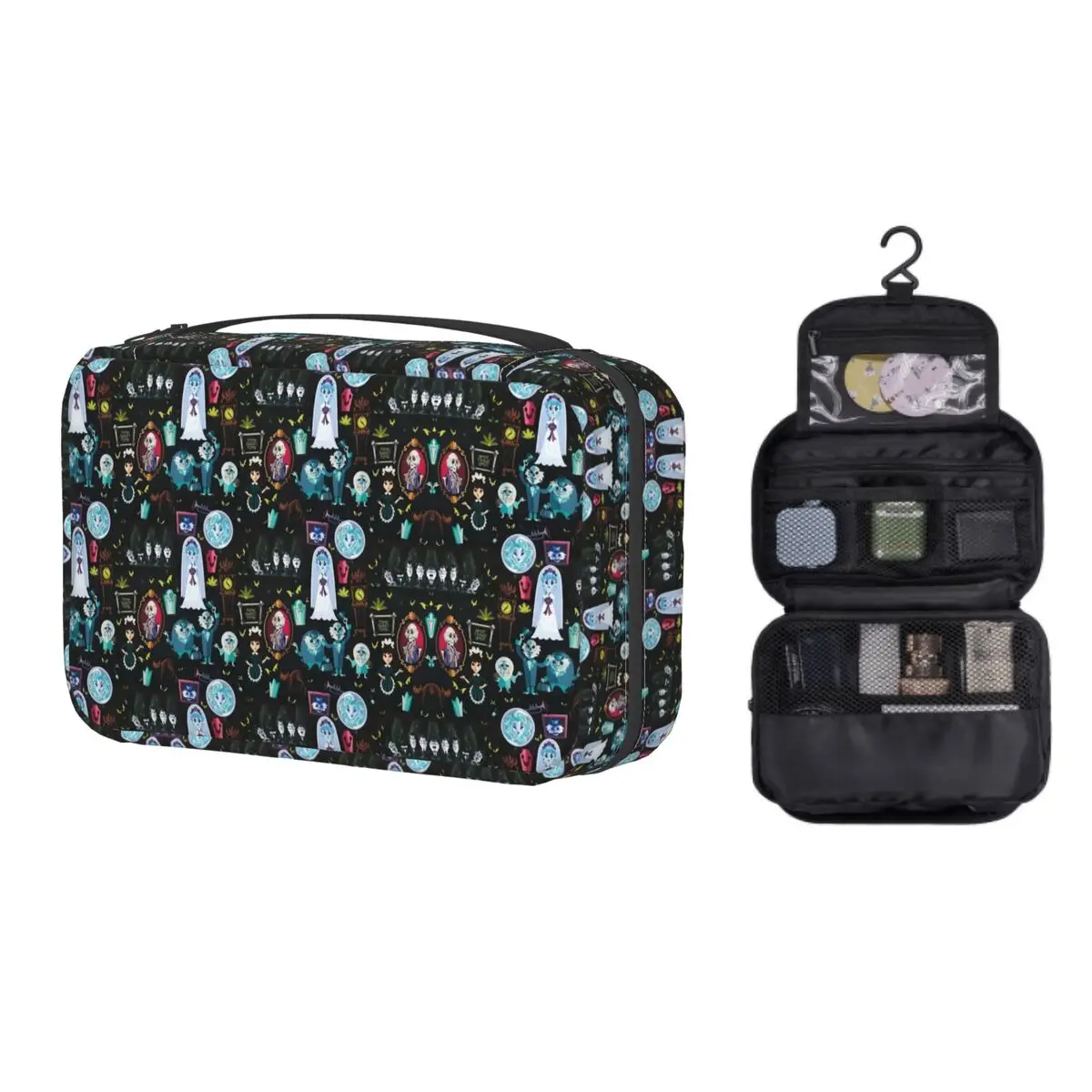 

Косметичка для Хэллоуина с веселыми птицами, Женский дорожный косметический Органайзер, милый уличный страшный фильм с привидениями, висяч...
