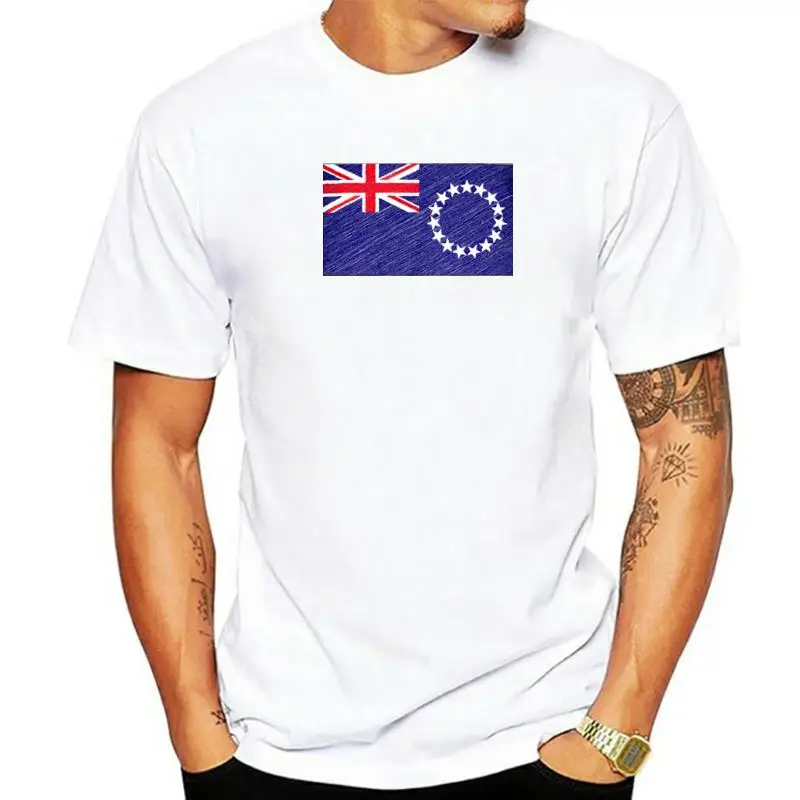 

Fashion New Cook Islands Scribble Flag Mens T-Shirt Tee Top Giftfootball Shirt Custom Graphic Tees Tee Shirt