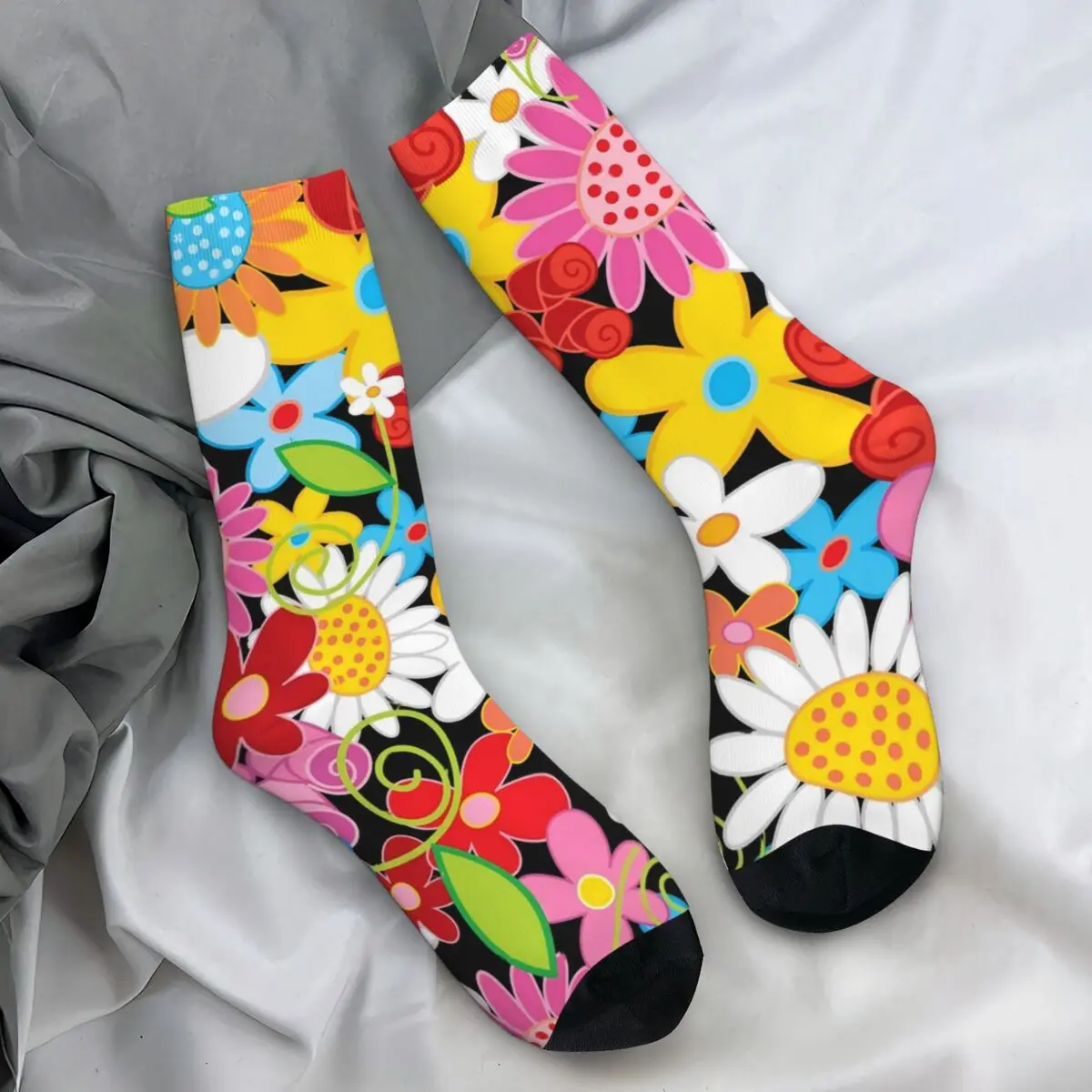 Женские весенние садовые носки с цветочным принтом дышащие забавные осенние