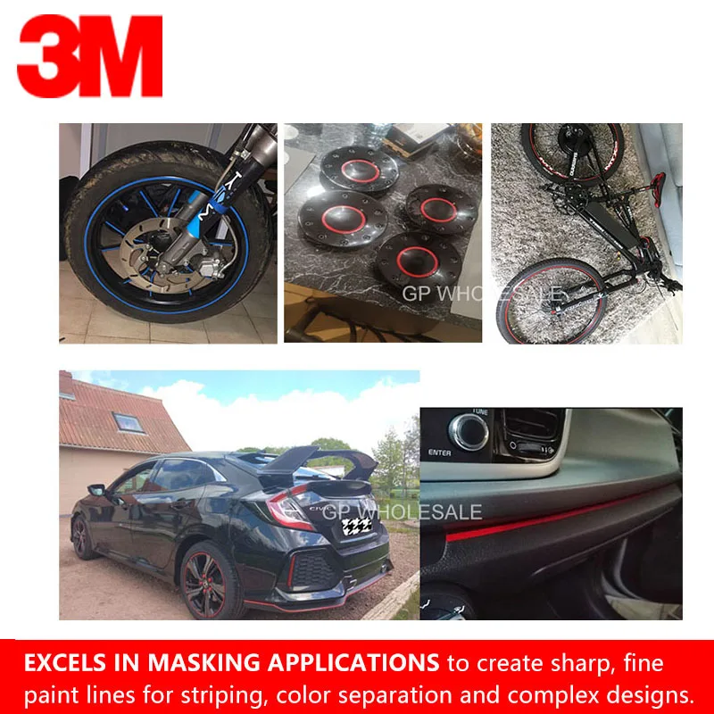 Прочная виниловая лента премиум-класса 3M 471 одноклейкая цветная полоса для