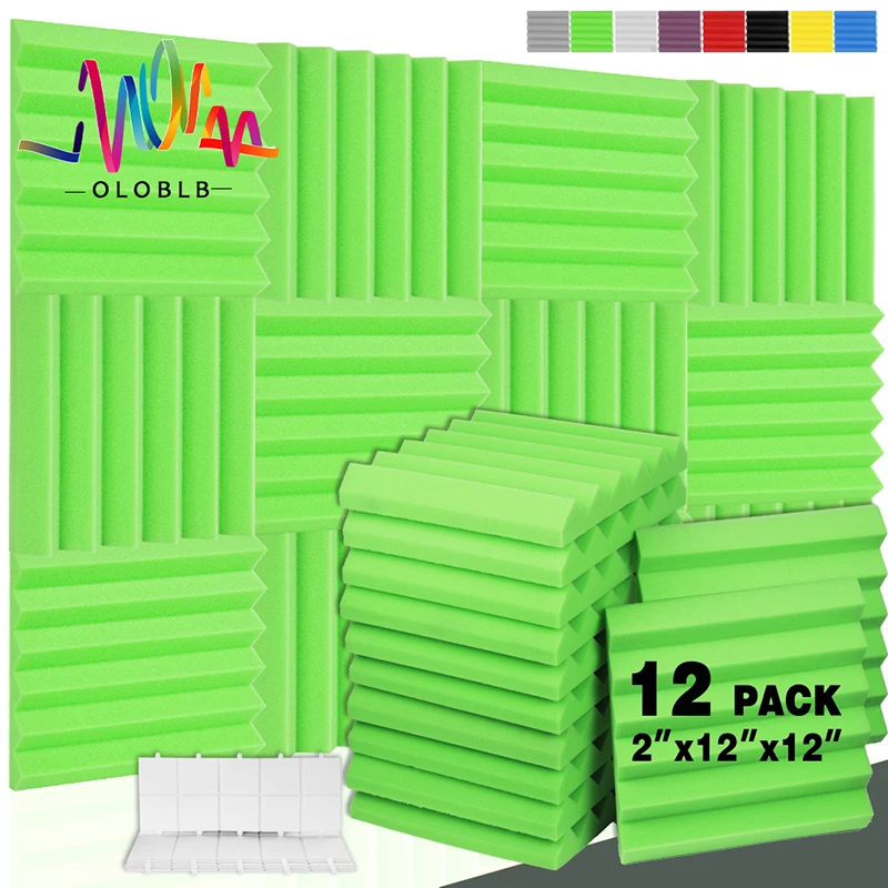 

Acoustic Foam Panels 12pcs Acoustic Panels Sound Proof Foam Music Studio Recording Wedge Shape Sound-Absorbing Foam Board