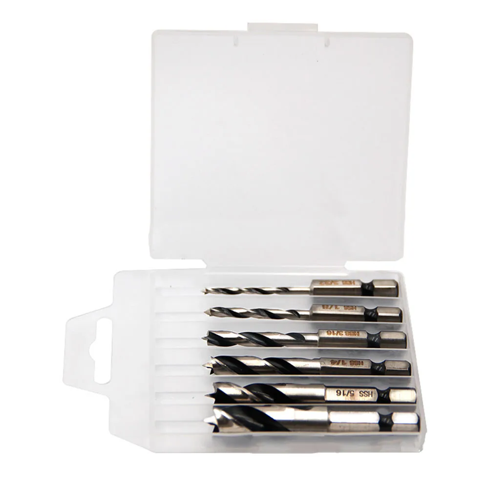 

1/4inch Hex Handle Drill Bit Set 6pcs High Hardness Imperial Magnetic Three-pointed Two-edged Two-groove 1/4inch