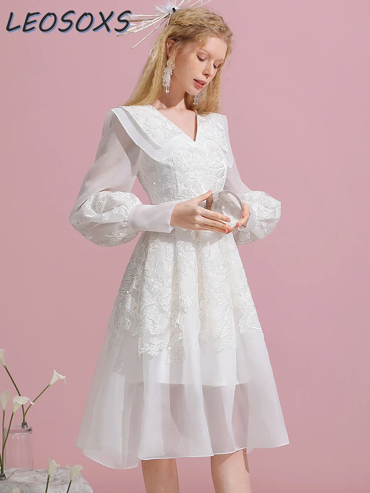 LEOSOXS Элегантное кружевное платье