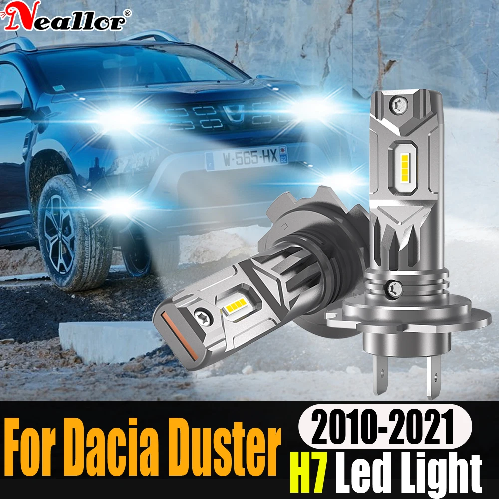 2x H7 Led Canbus No Error Headlight 360 ° Car Bulbs 12v 55w Diode Lamps High Power For Dacia Duster 2010 - 2021 2018 2019 2020