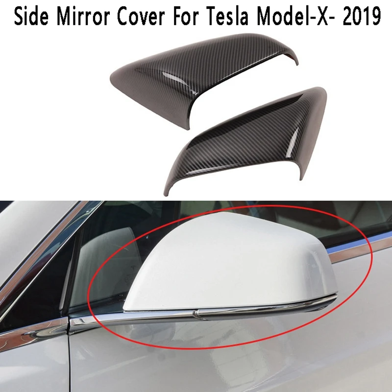 

Car Rear View Mirror Decoration Side Door Mirror Cover Cap For Tesla Model-X- 2019