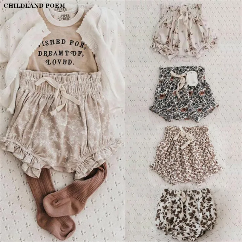 

Baby Shorts Spring Summer Baby Bloomers Floral Ruffle High Waist Infant Boys Girls Shorts Clothes Toddler Girls Bloomers 0-3Y