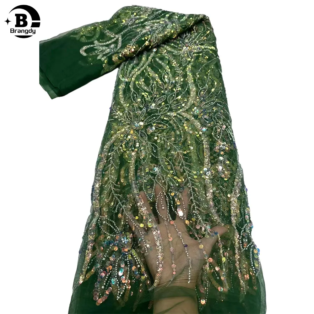 Африканская кружевная ткань 2024 Высококачественная для свадебного платья