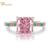 wong rain 925 sterling silver crushed ice cut 88mm citrinesapphirepink gemstone rainbow created moissanite rings fine jewelry