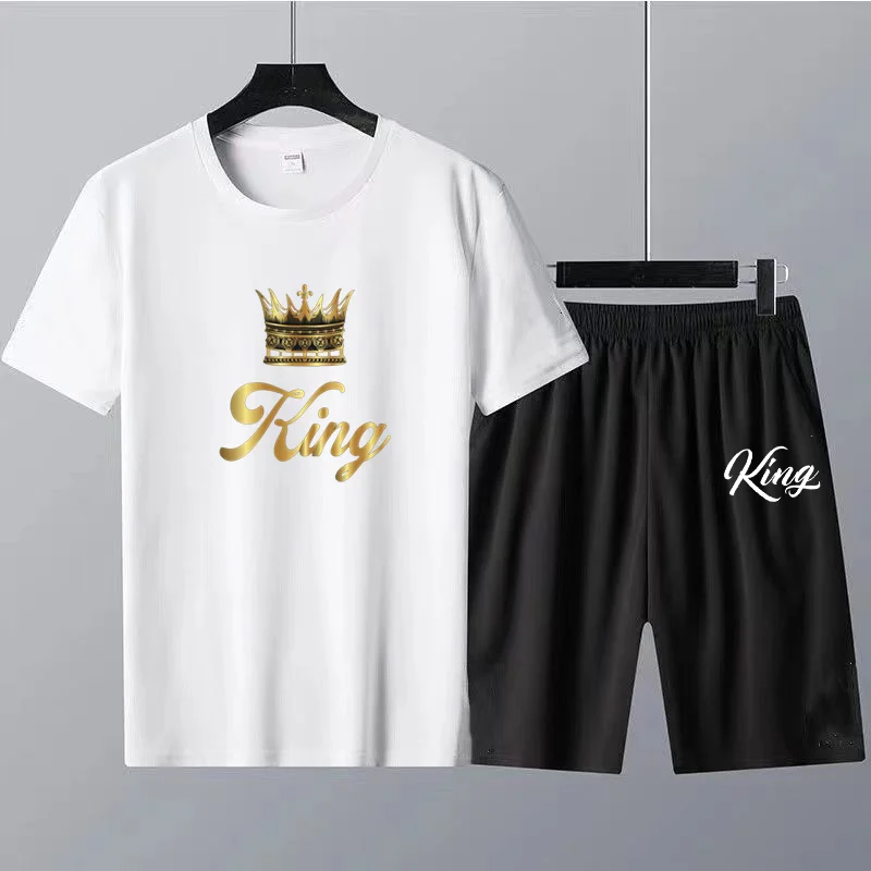 Summer Men Sets Tracksuit With Graphic Printed Shorts Women  Clothing With Shirt Short Sleeve Teeshirt Cotton Oversized Tees Set