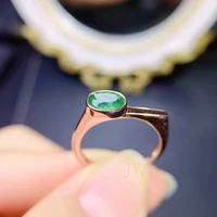 925 sterling silver fashion light luxury ring plated in simple design inlaid with natural emerald wedding jewelry