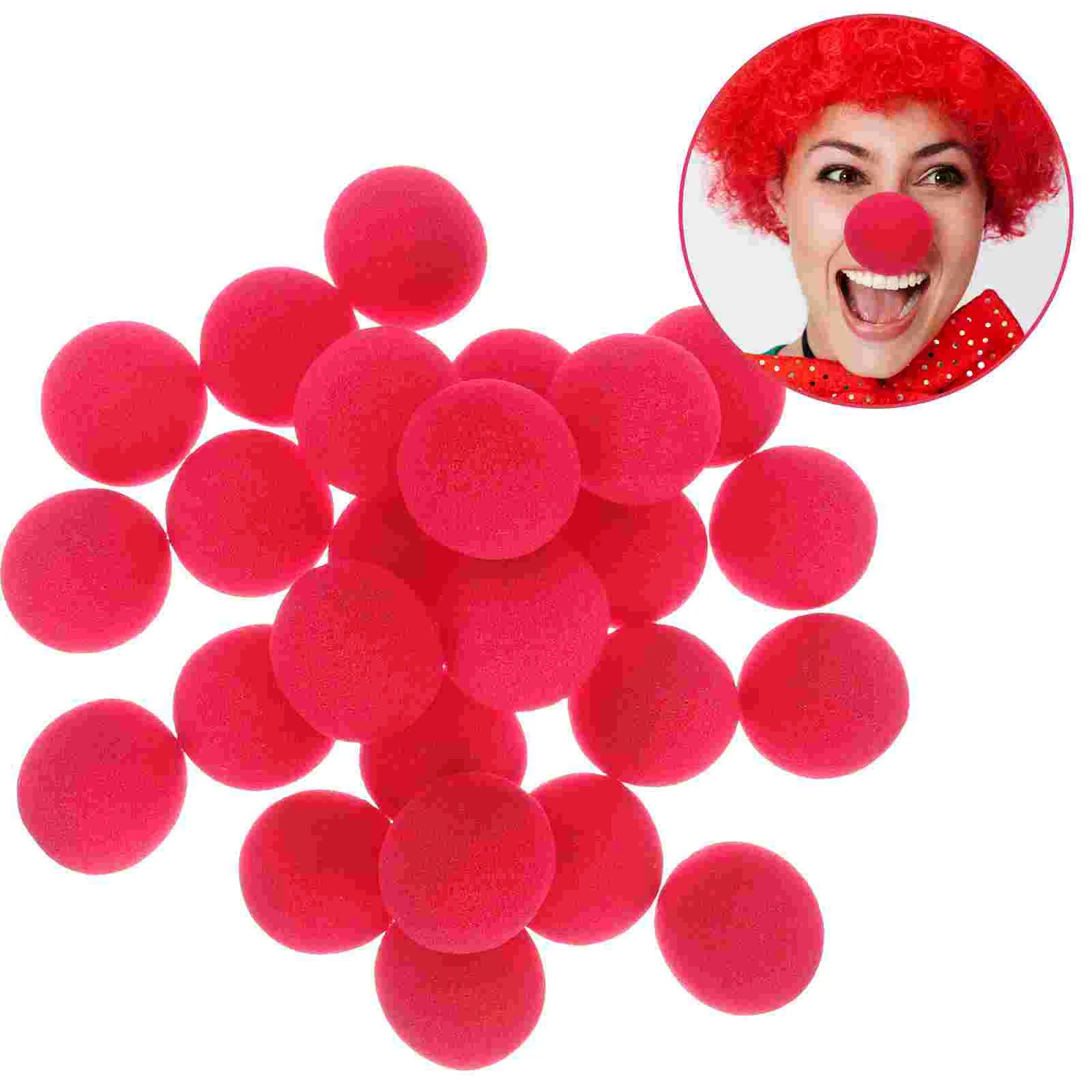 

25 Pcs Foam Nose Portable Circus Decorative Noses Small Clown Prop Red Carnival Supply Replaceable Sponge Dress Compact