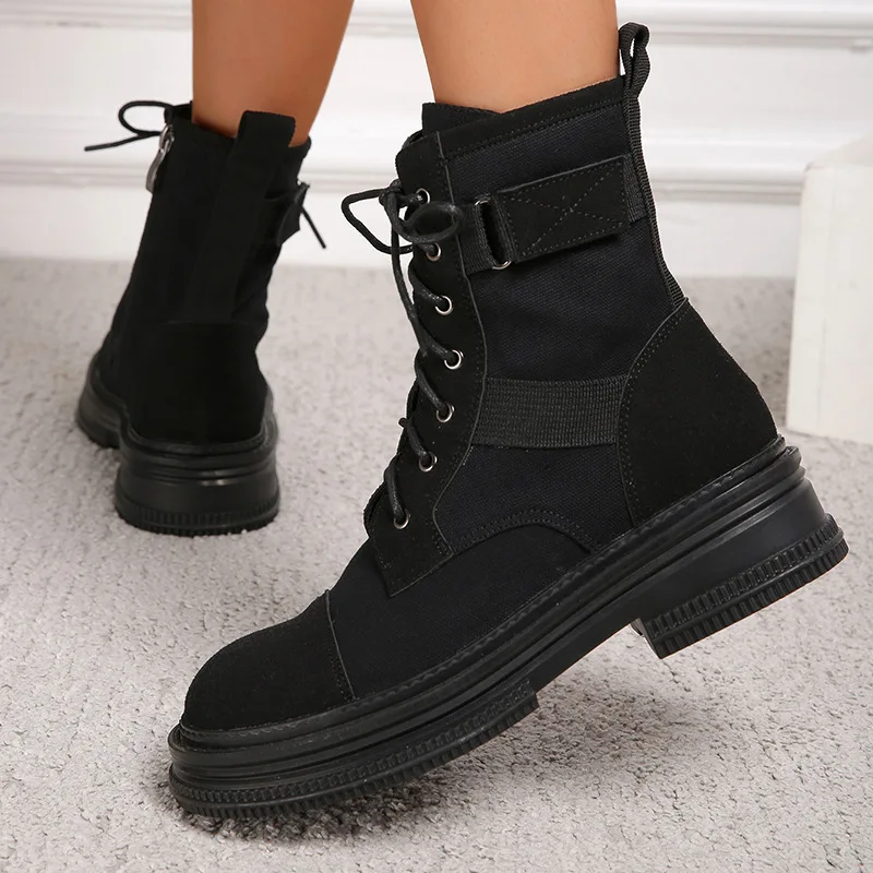 

Woman Flat Boots Zipper Female Shoes Round Toe Boots-Women Winter Footwea Ladies Fashion 2022