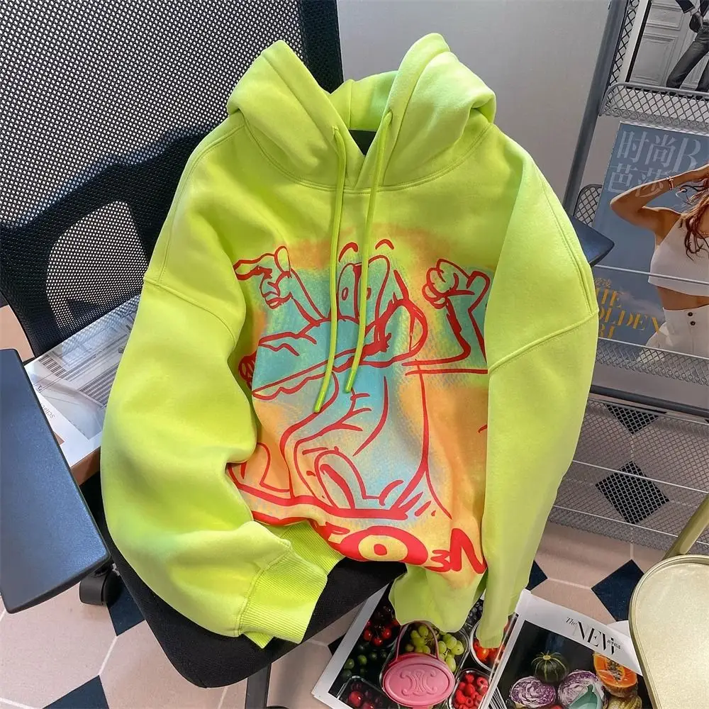

American art design graffiti crocodile pattern sweatshirt jacket for men and women Hong Kong style retro couple top and jacket