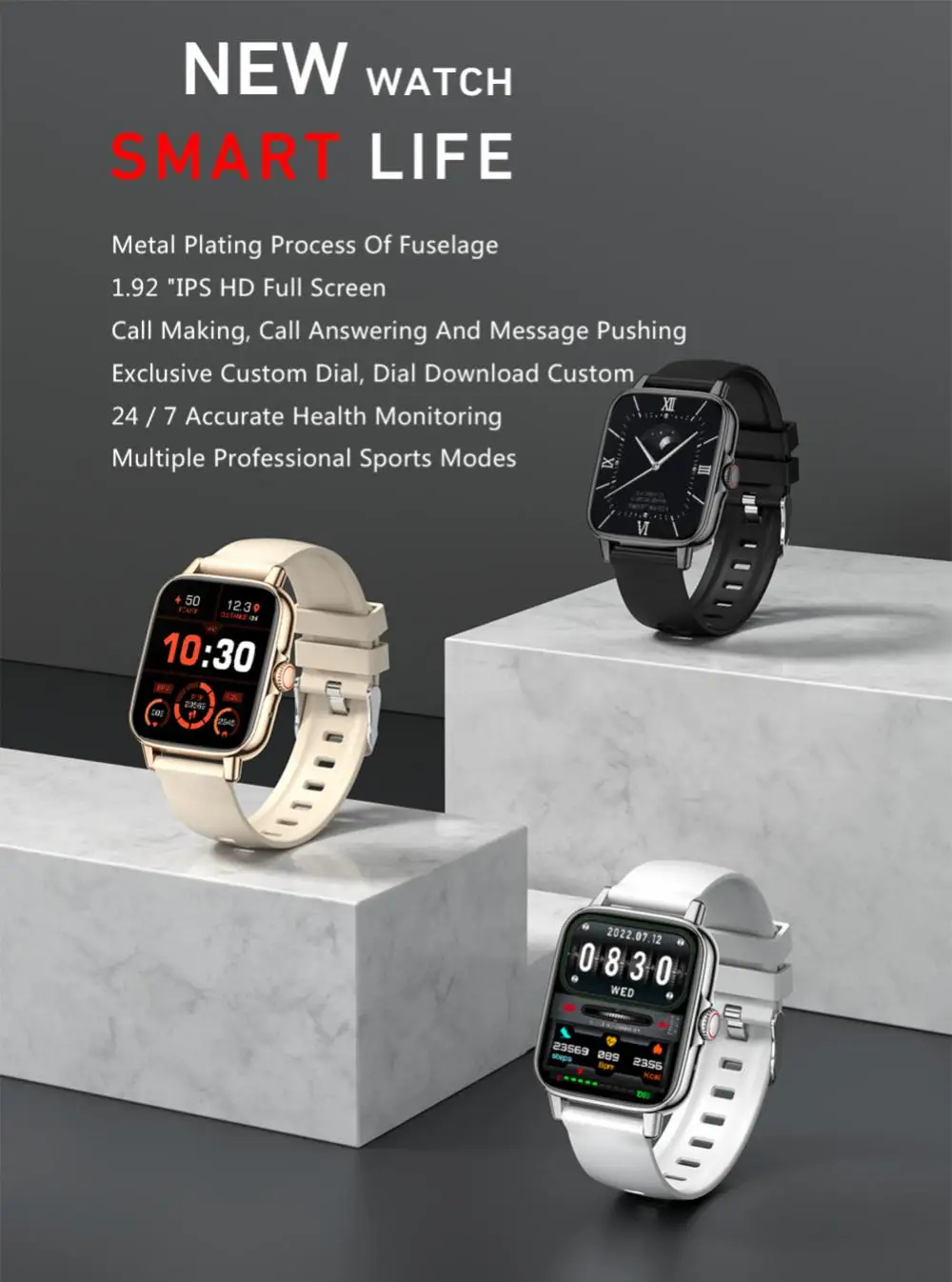 

GTS3 Plus Smart Watch Wireless Charging Bluetooth5.0 Sports Watch Heart Rate Blood Oxygen Pressure Monitoring Smart Bracelet