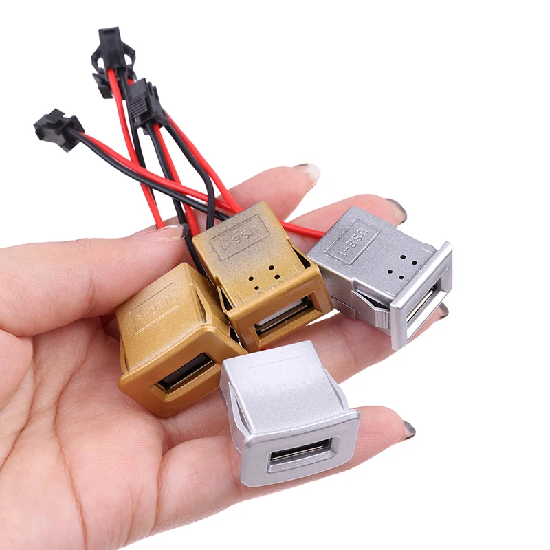 

USB-1/USB-2 golden white rcuate surface USB 2.0 Socket Female to Female Jacks Panel Mounting Electronic Connectors