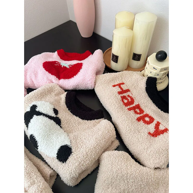 

Зимний новый супермягкий махровый детский Пижамный костюм для маленьких девочек