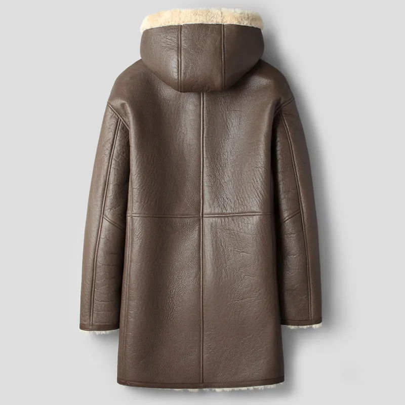 Мужская куртка из натуральной кожи и меха новая зимняя одежда 2023 мужские длинные