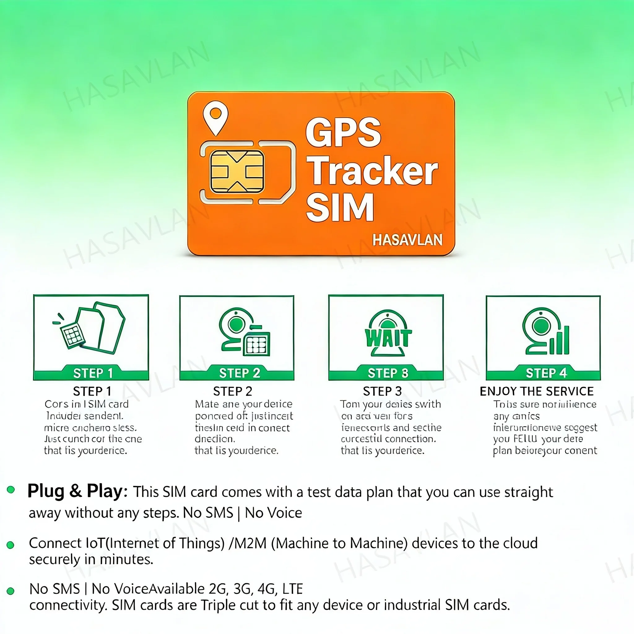 Фото 4G SIM-карта для GPS-трекера без контракта, 30 МБ/30 дней, глобальный роуминг, 2G 3G 4G LTE GPRS Cat1, совместимость с M2M IoT Tri-Cut, ZOVAGOLO №5