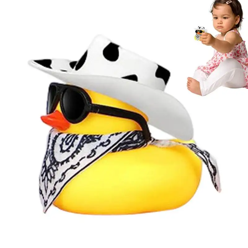 

Cowboy Rubber Duck Bath Toy Floater Duck Sunglass Car Duck For Dashboard Bath Toy Floater Duck Duck Car Accessories Goody Bag