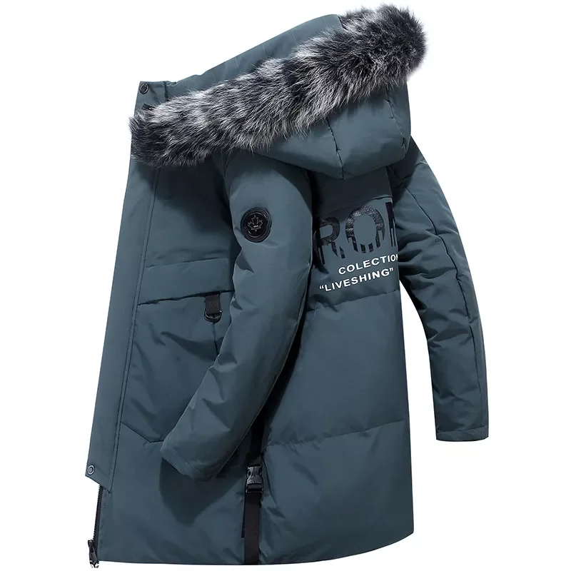 New2022 Brand Winter Warm Down Jacket Men Casual Windproof Thick Hooded Parkas Men Solid Fashion Cargo Windbreaker Coat Mens