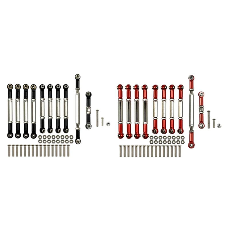 

2 комплекта для MN D90 D91 D96 D99S MN99S MN90 1/12, металлический Тяговый стержень для радиоуправляемого автомобиля, комплект тяговых стержней рулевого у...